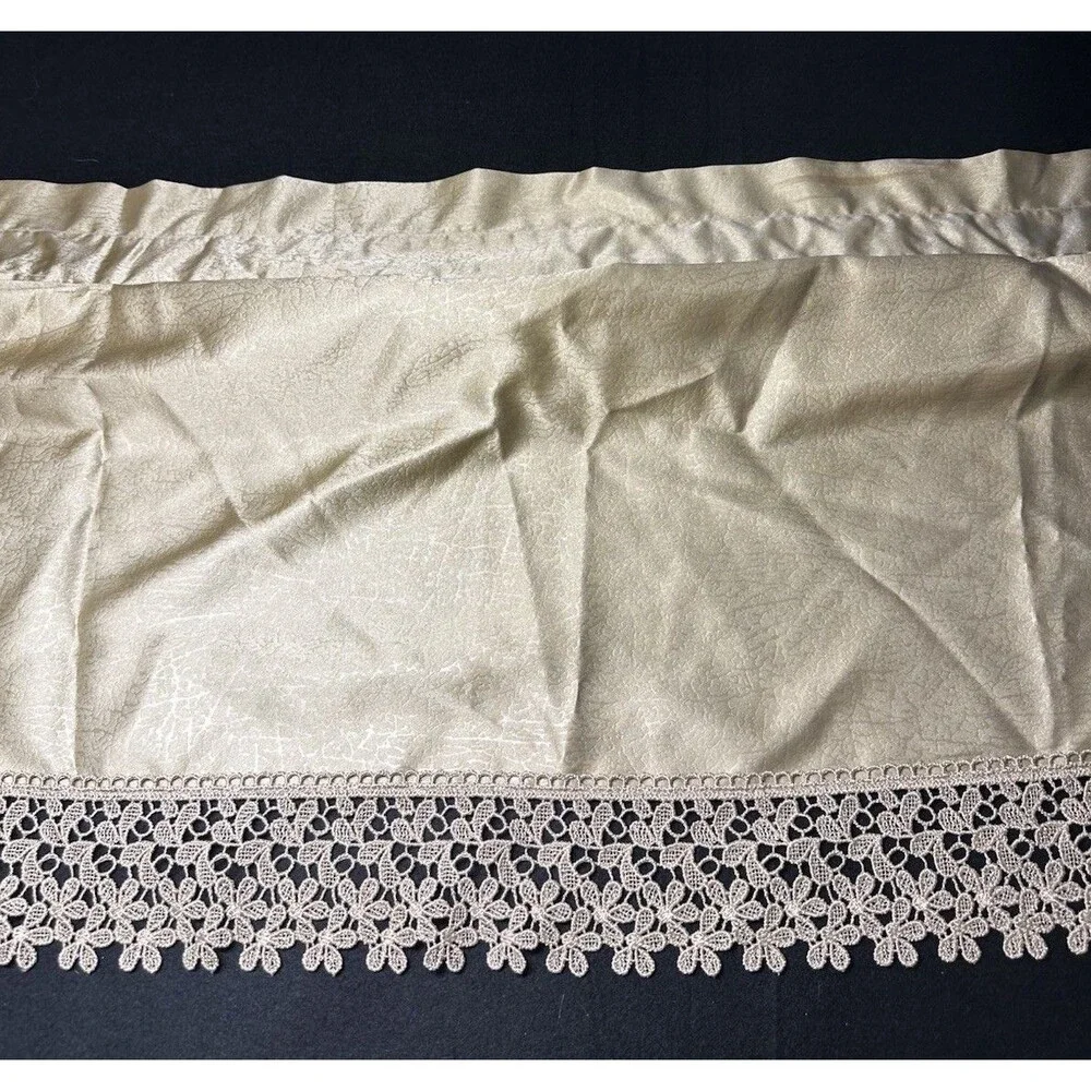 VINTAGE CROSCILL GOLD LACE WATERFALL SWAG VALANCE PAIR